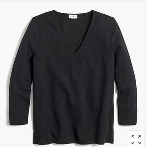 Textured V-Neck 3/4 Sleeve Tee